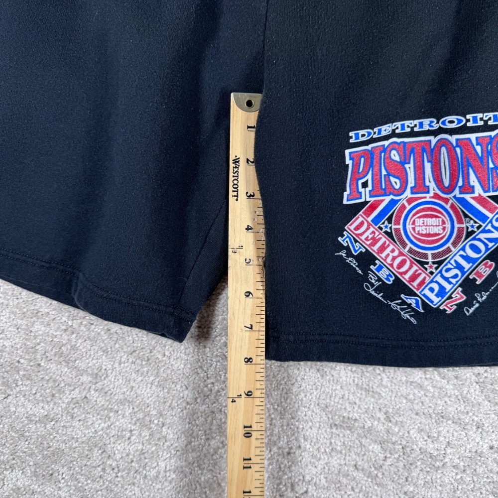 Vintage Jerzees Detroit Pistons Shorts‎ Mens XL Black Bad Boys NBA Made in USA - Picture 8 of 8